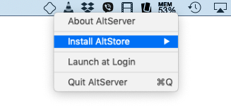 AltServer > Установить AltStore